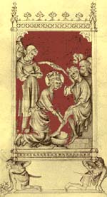 San Luis lava los pies a los pobres
