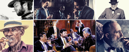 collage men smoking