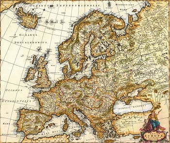 old map of Europe