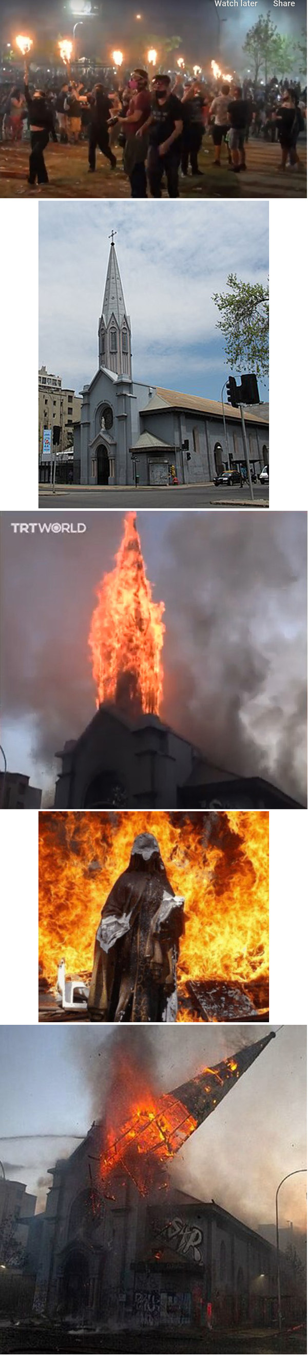 Iglesias en llamas en Chile 2